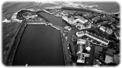 Aerial view of Dunbar harbour