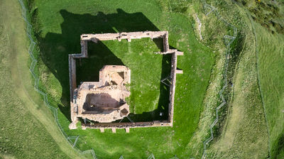 Aerial photo of Auchindoun Castle