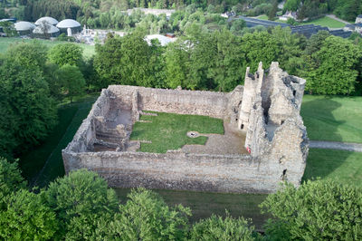 Flying over Balvenie castle - drone photo