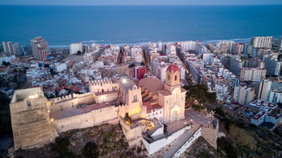 Castillo de Cullera - aerial view of a Castle of Cullera