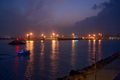 Puerto de Gandia at night