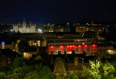 A view down to Edinburgh from Castle Esplanade at night