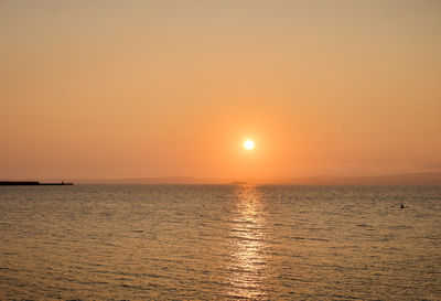 Sunset over the calm sea