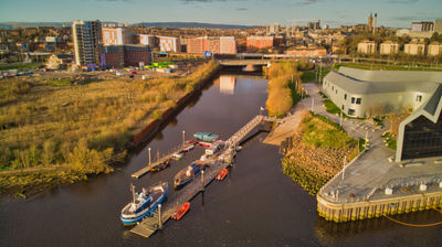 Near Riverside Museum, aerial view