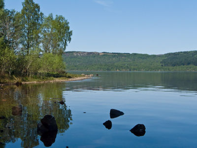 Camping on Loch Rannoch in summer