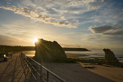 Nature's Canvas: A Sunset over the Sea and Rocks