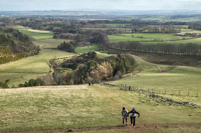 Field Outdoors Grassland Person Human Nature