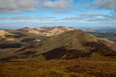 Pentland hills - green hills near Edinburgh in sunny day