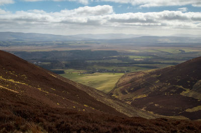 Pentland hills - green hills near Edinburgh in sunny day