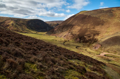 Pentland hills - green hills near Edinburgh on a sunny day