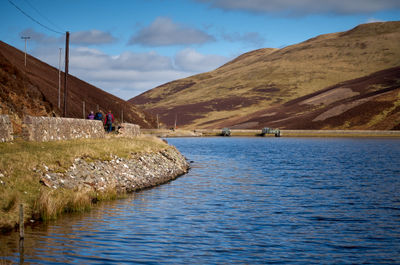 Blue Scottish loch on a sunny day