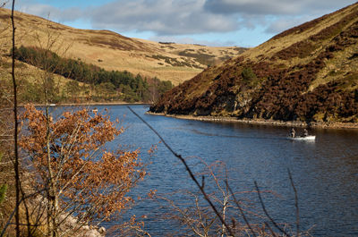 A boat on Scottish loch on a sunny day