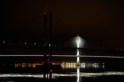 South Queensferry. Forth Bridges at night.