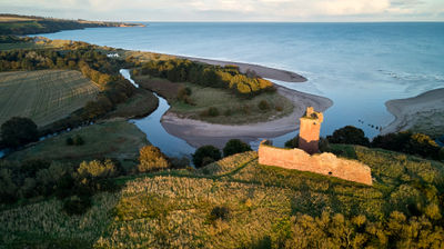 Red Castle (Lunan Bay) from the air