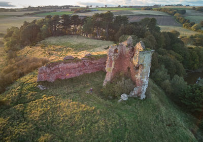 Red Castle (Lunan Bay) from the air