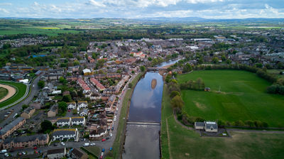 Musselburgh from air - the inver of river Esk