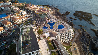 Aerial photo of a coastal town on Tenerife