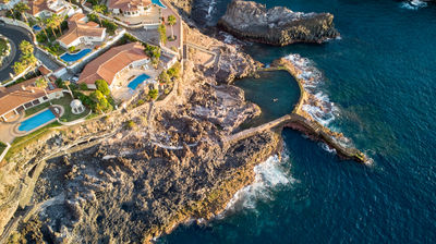 Los Gigantes - Aerial photo of a coastal town on Tenerife