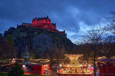 Edinburgh Castle and Xmas fair in Princes Street Gardens