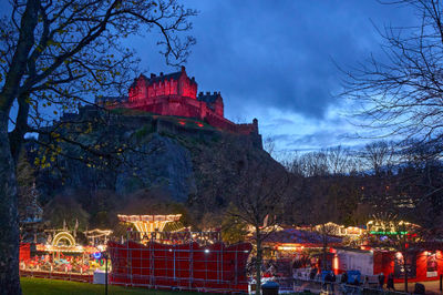 Edinburgh Castle and Xmas fair in Princes Street Gardens