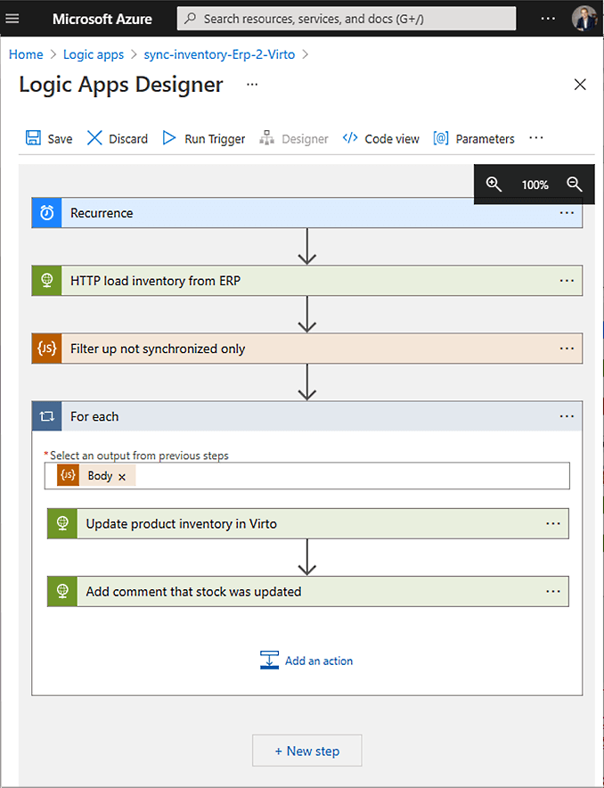 Logic Apps example