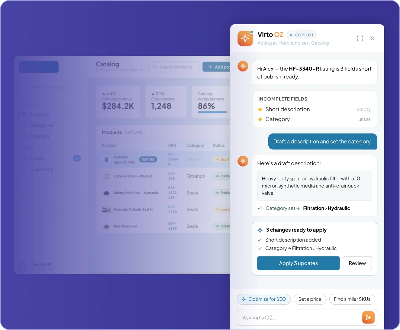 Virto OZ—AI Assistant