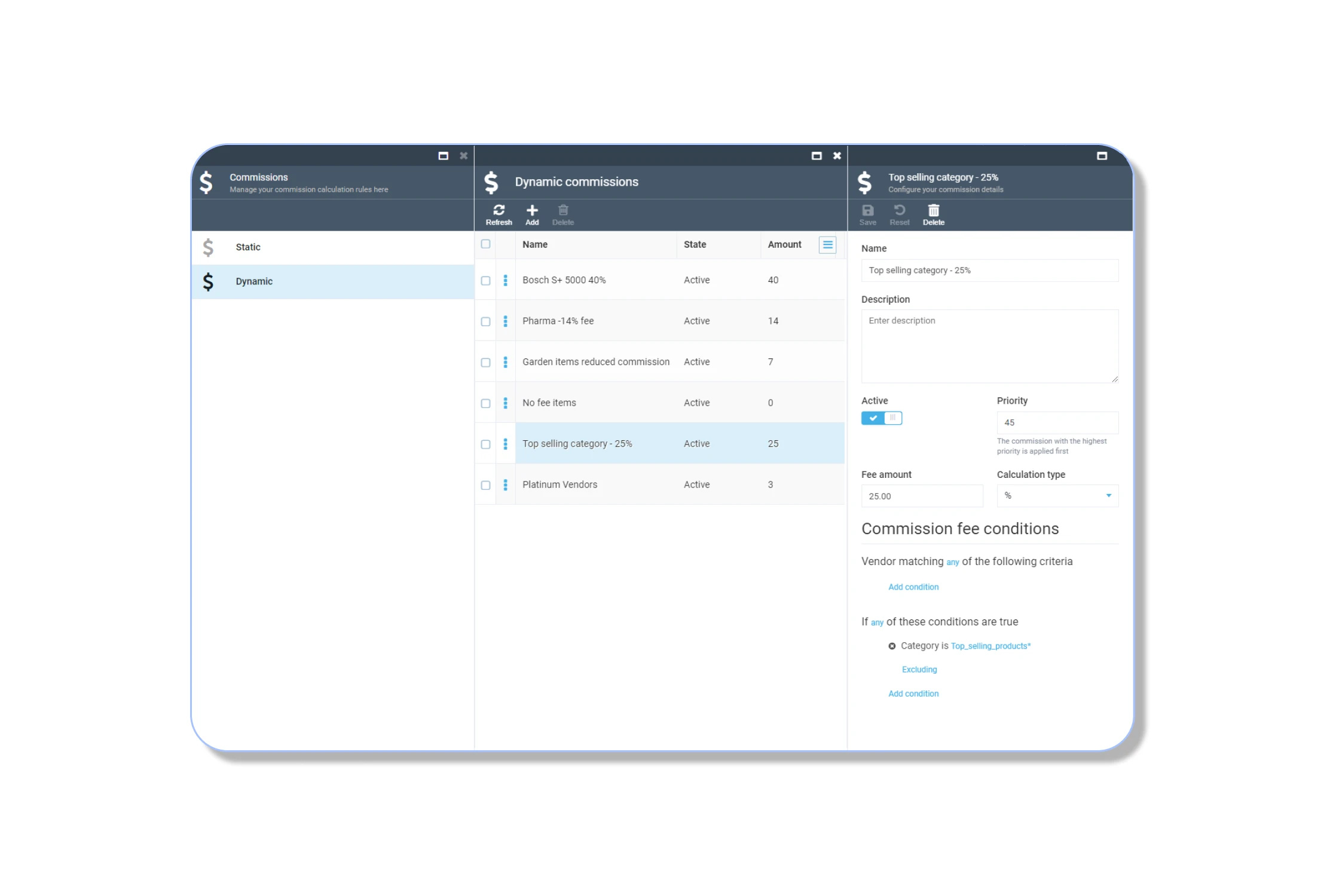 Virto Commerce Commission Configuration