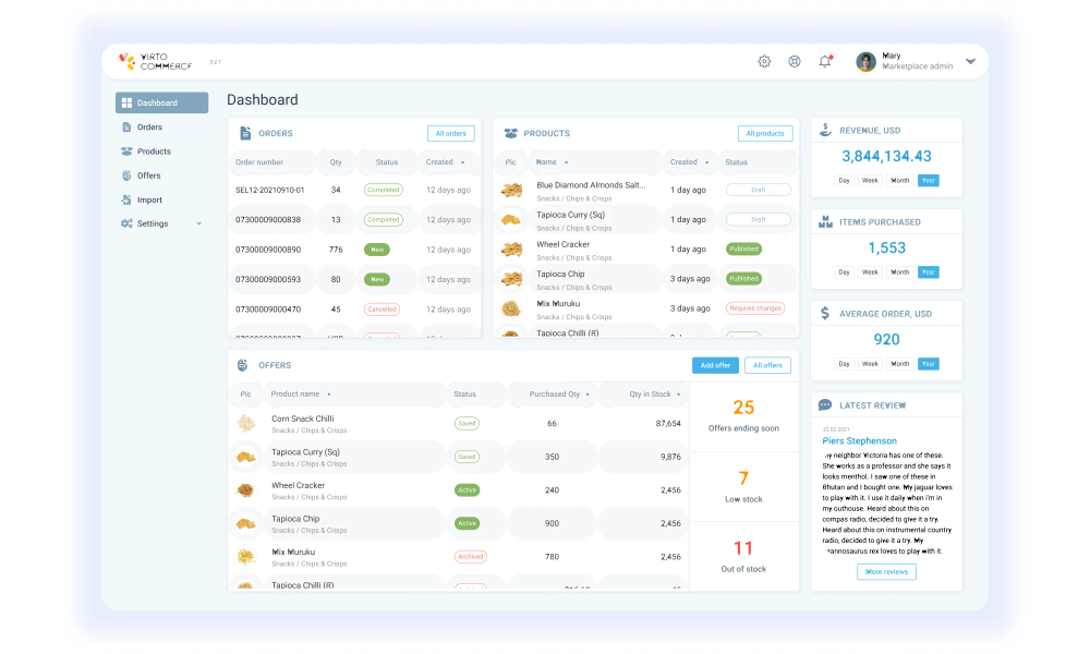 Vendor onboarding on a marketplace