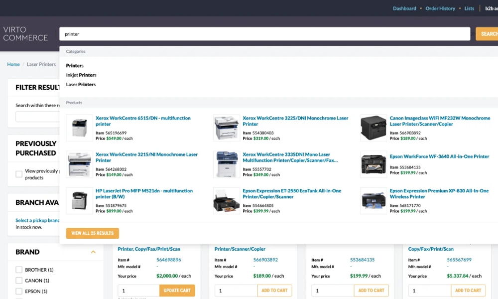 Virto dashboard