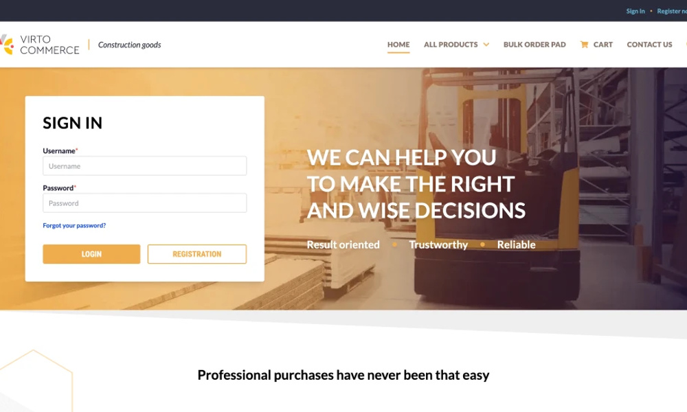 Virto homepage