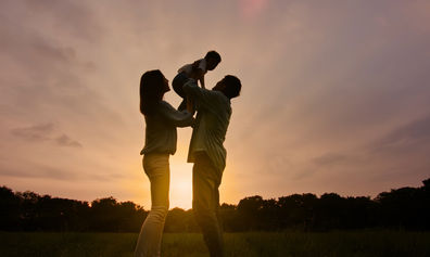 Family having fun in the sun