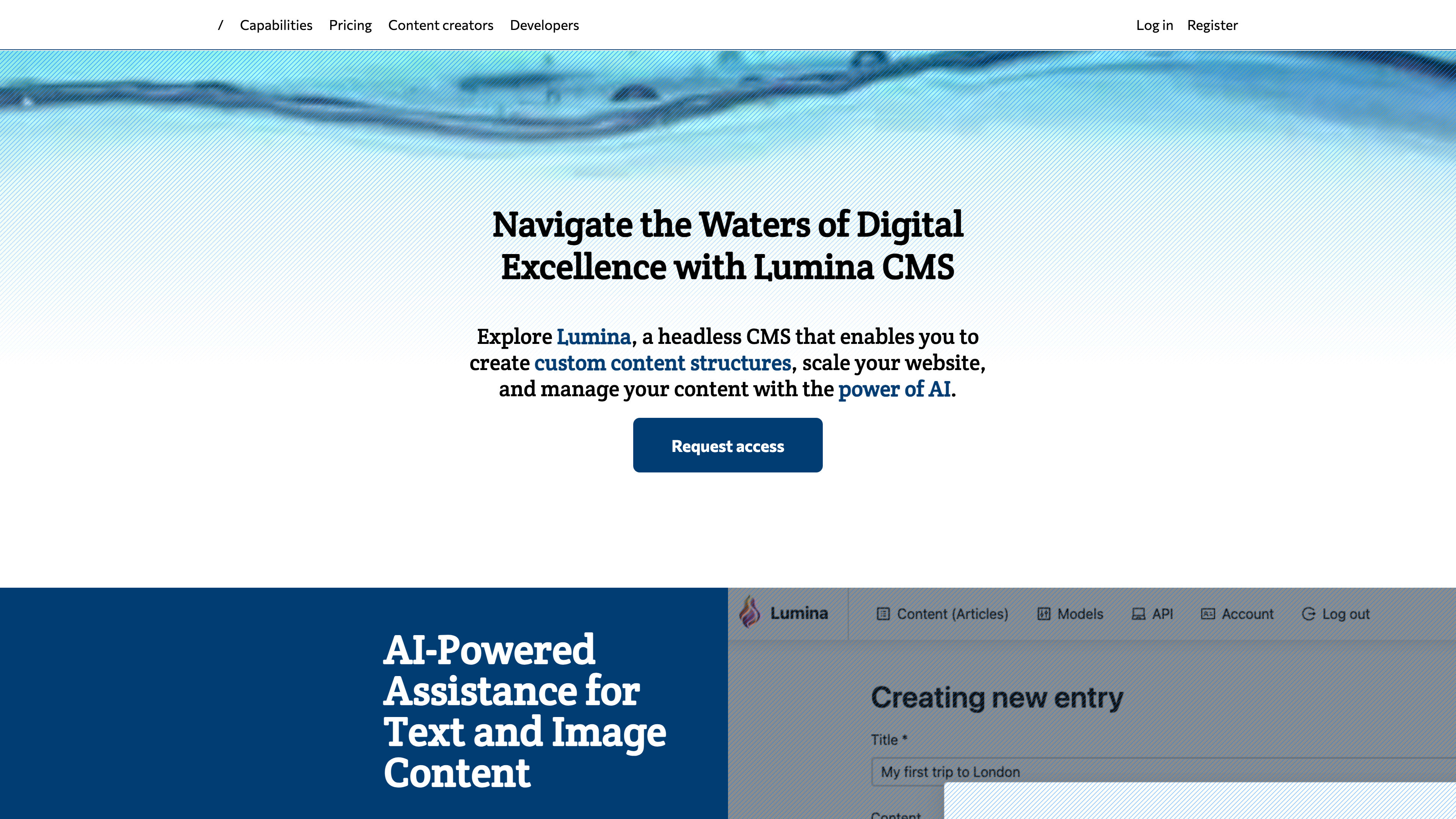 Lumina - The modern CMS. API driven. Built-in AI agent.