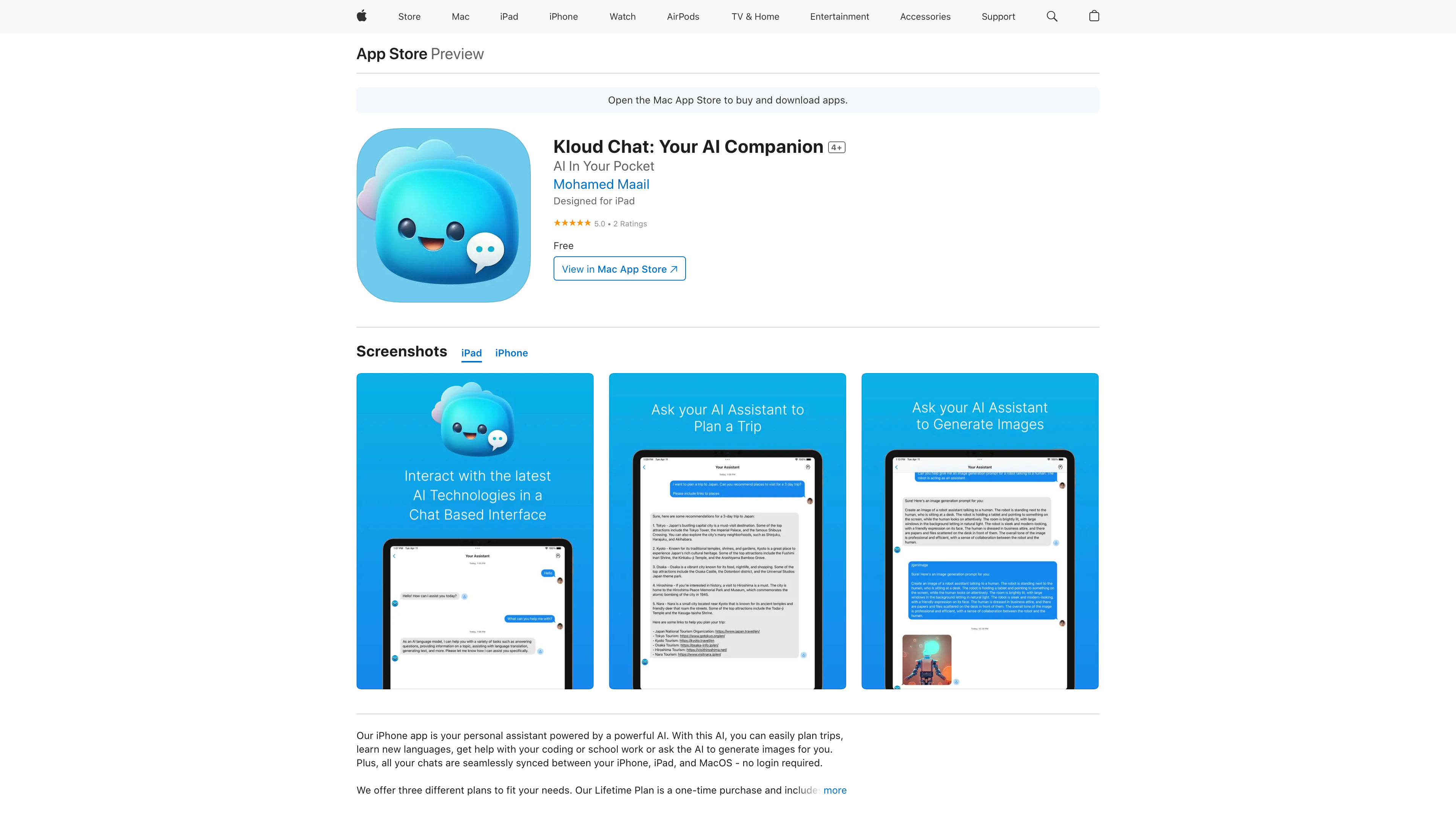 ‎Kloud Chat: Your AI Companion on the App Store