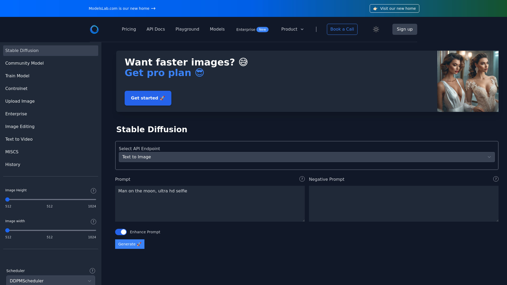 Stable Diffusion API Playground