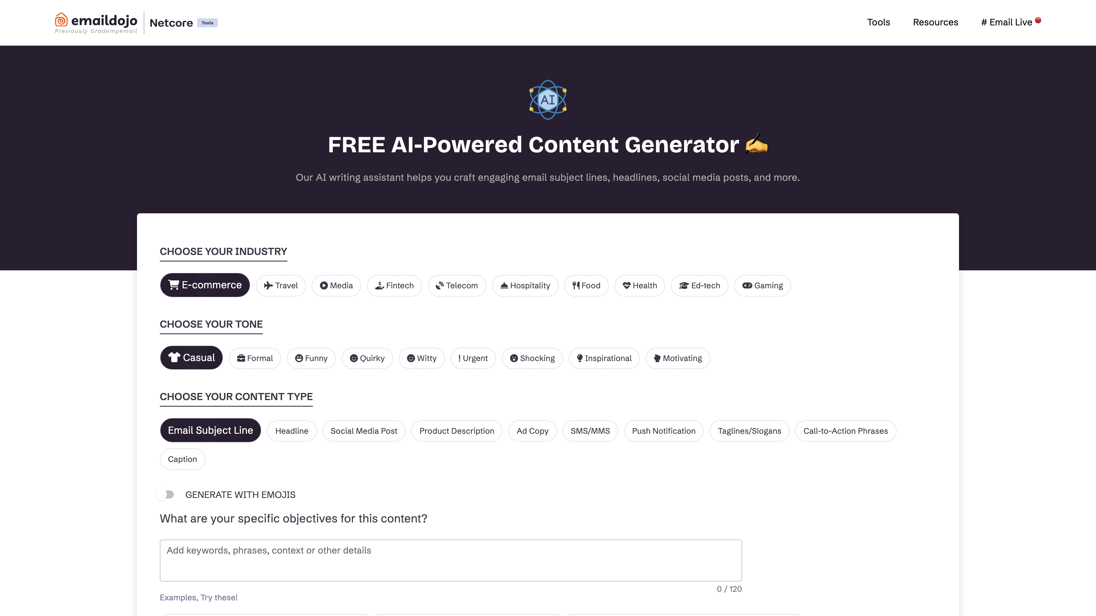 AI Content Generator | emaildojo.io