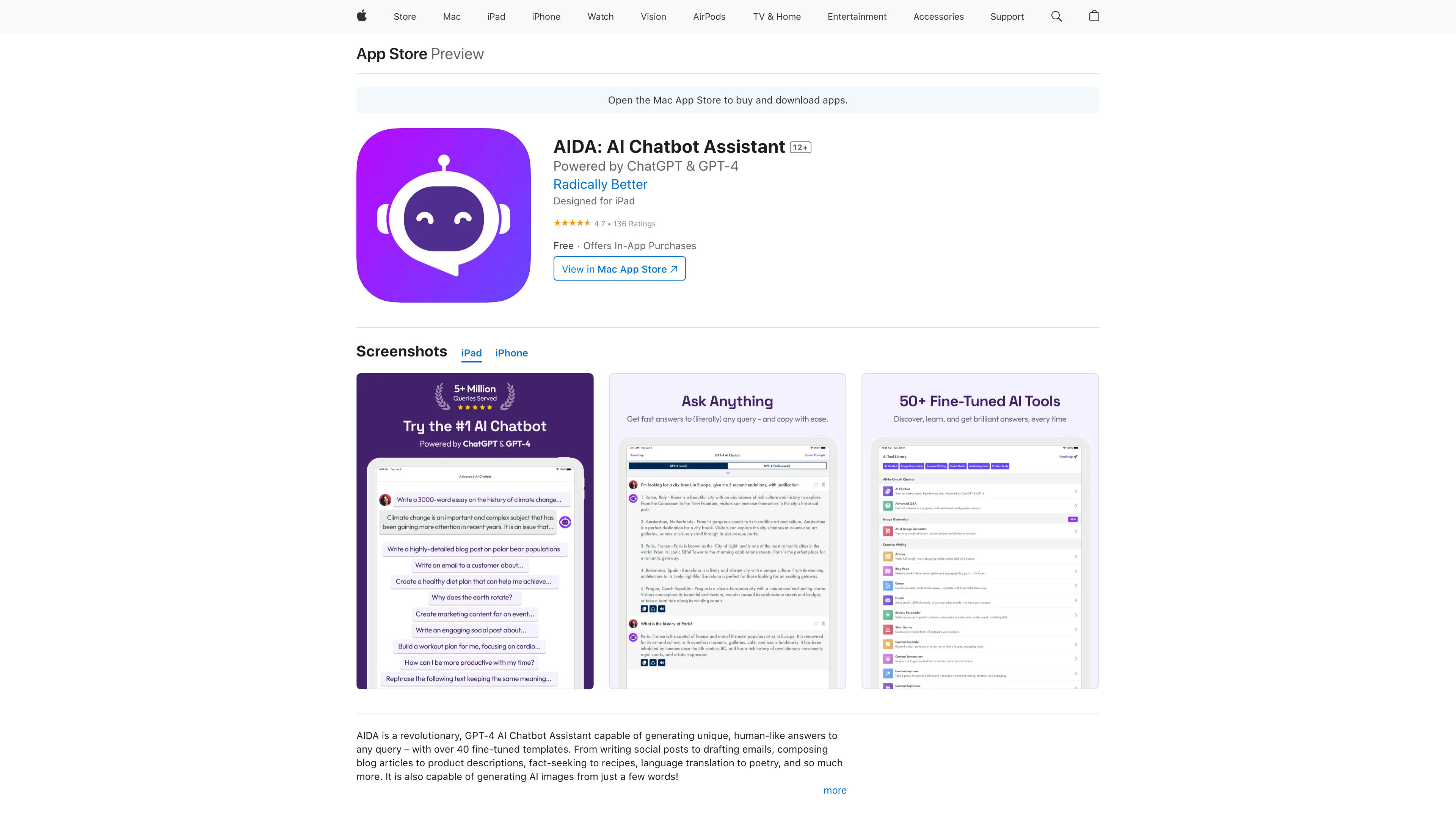 ‎AIDA: AI Chatbot Assistant on the App Store