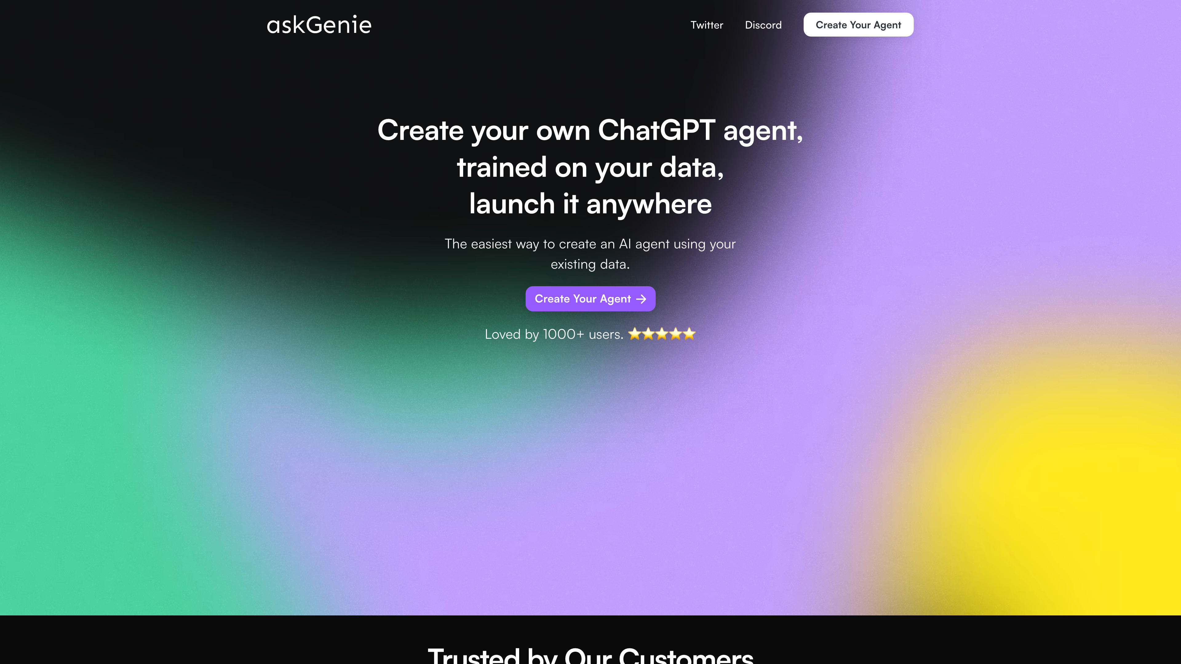 askGenie - Create AI agents for your data.