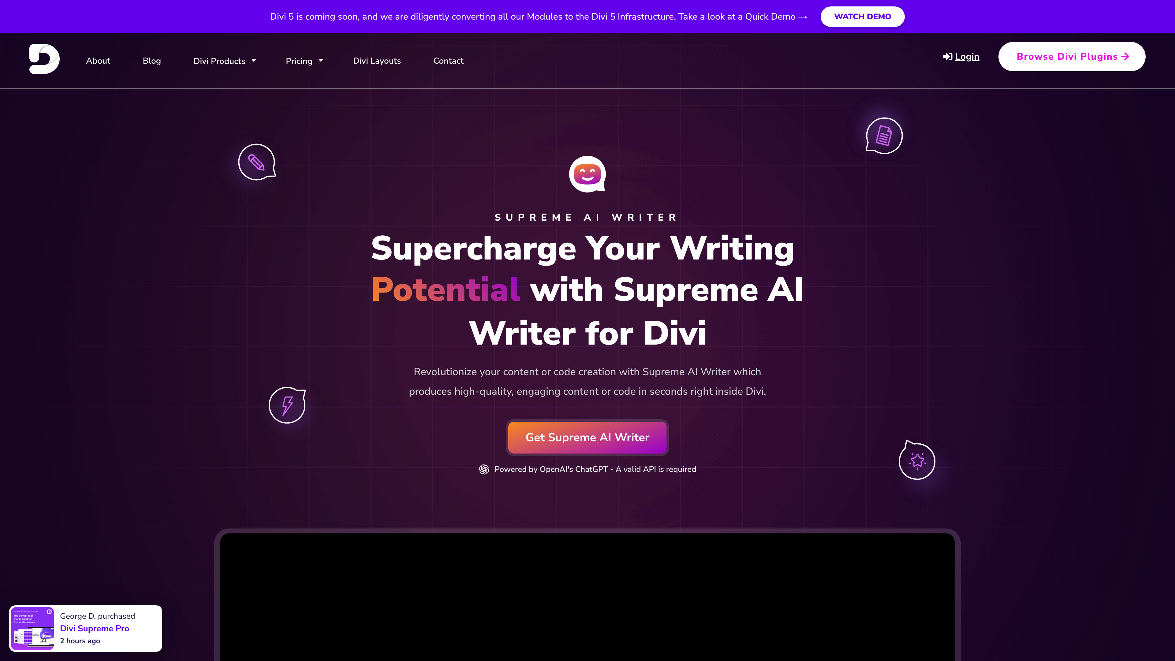 Divi Supreme AI Writer