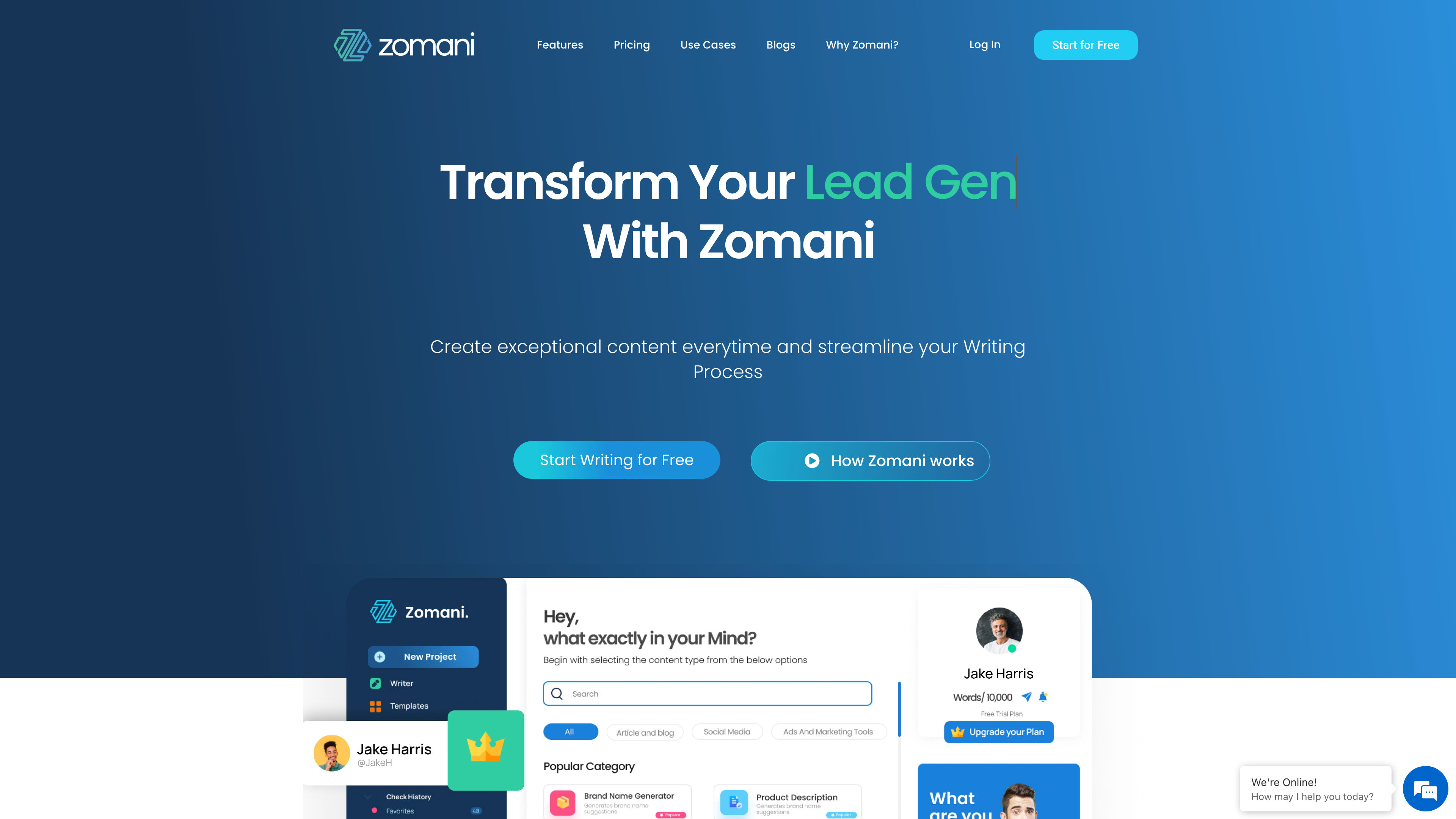 The Best AI copywriter and Image Generator For All | Zomani AI