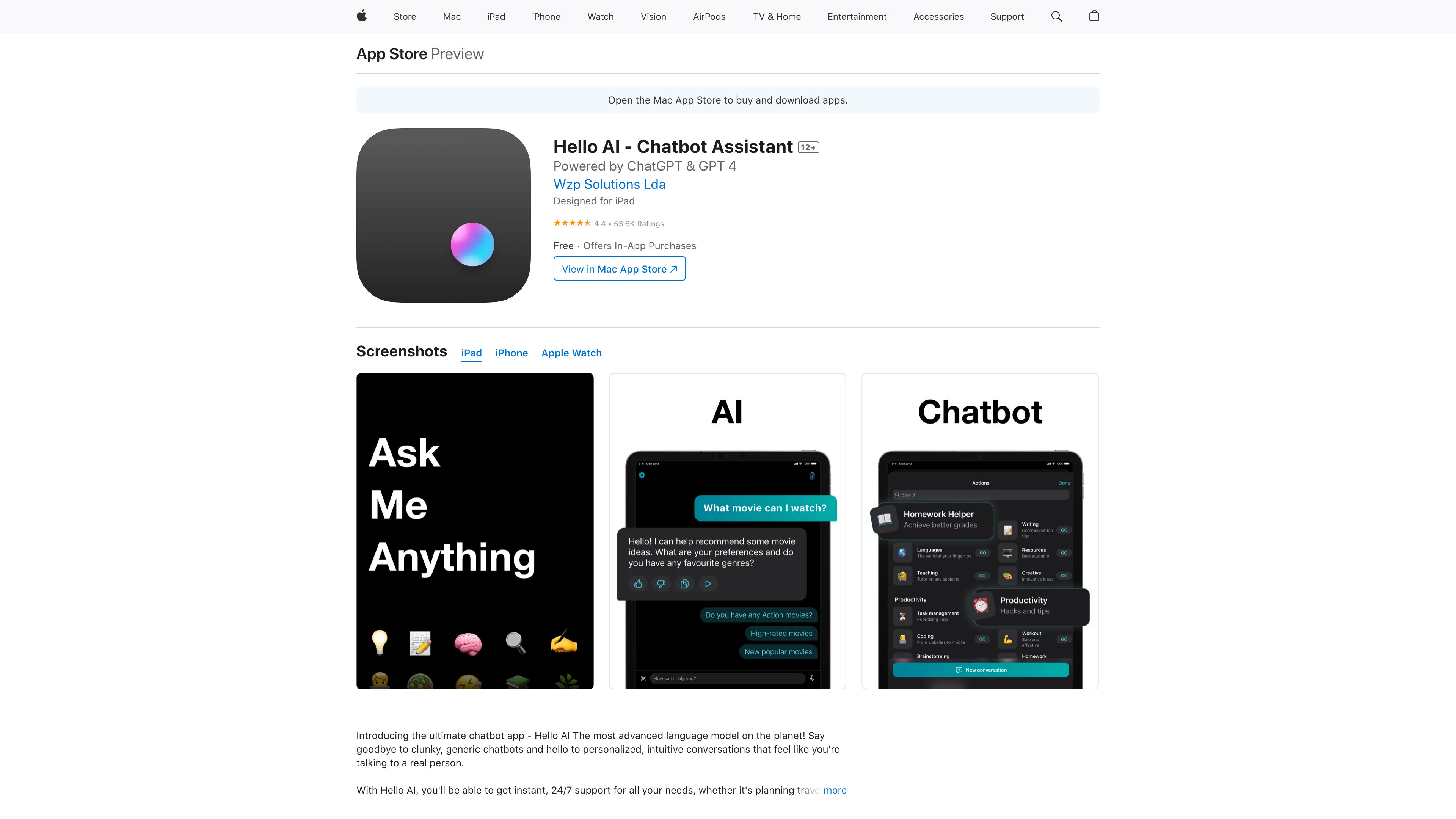 ‎Hello AI - Chatbot Assistant on the App Store