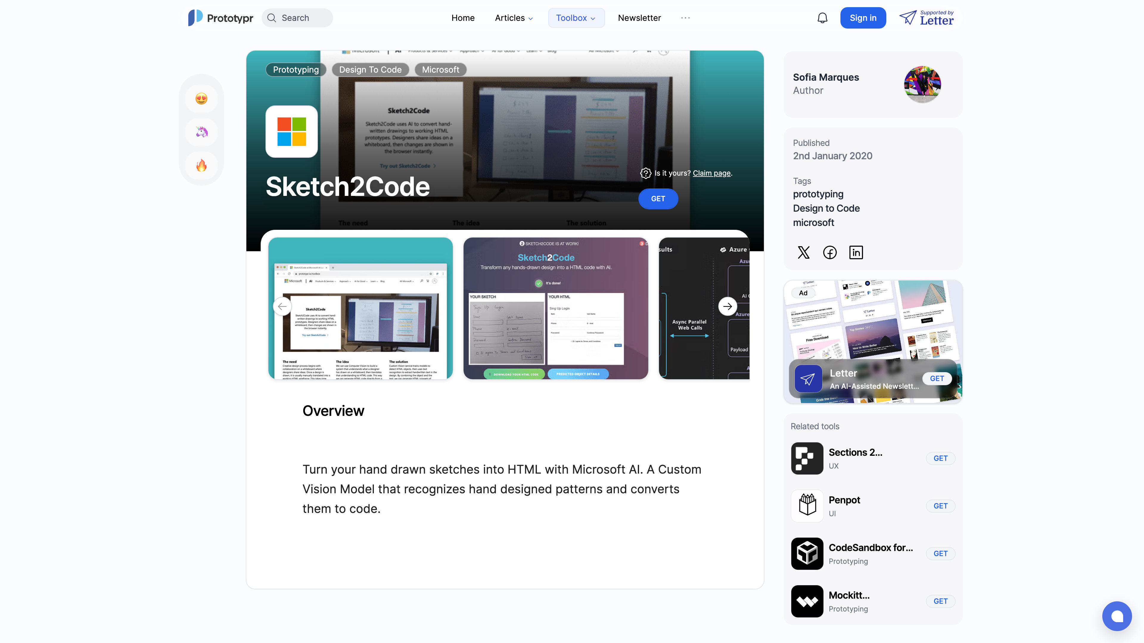 Sketch2Code by Prototypr