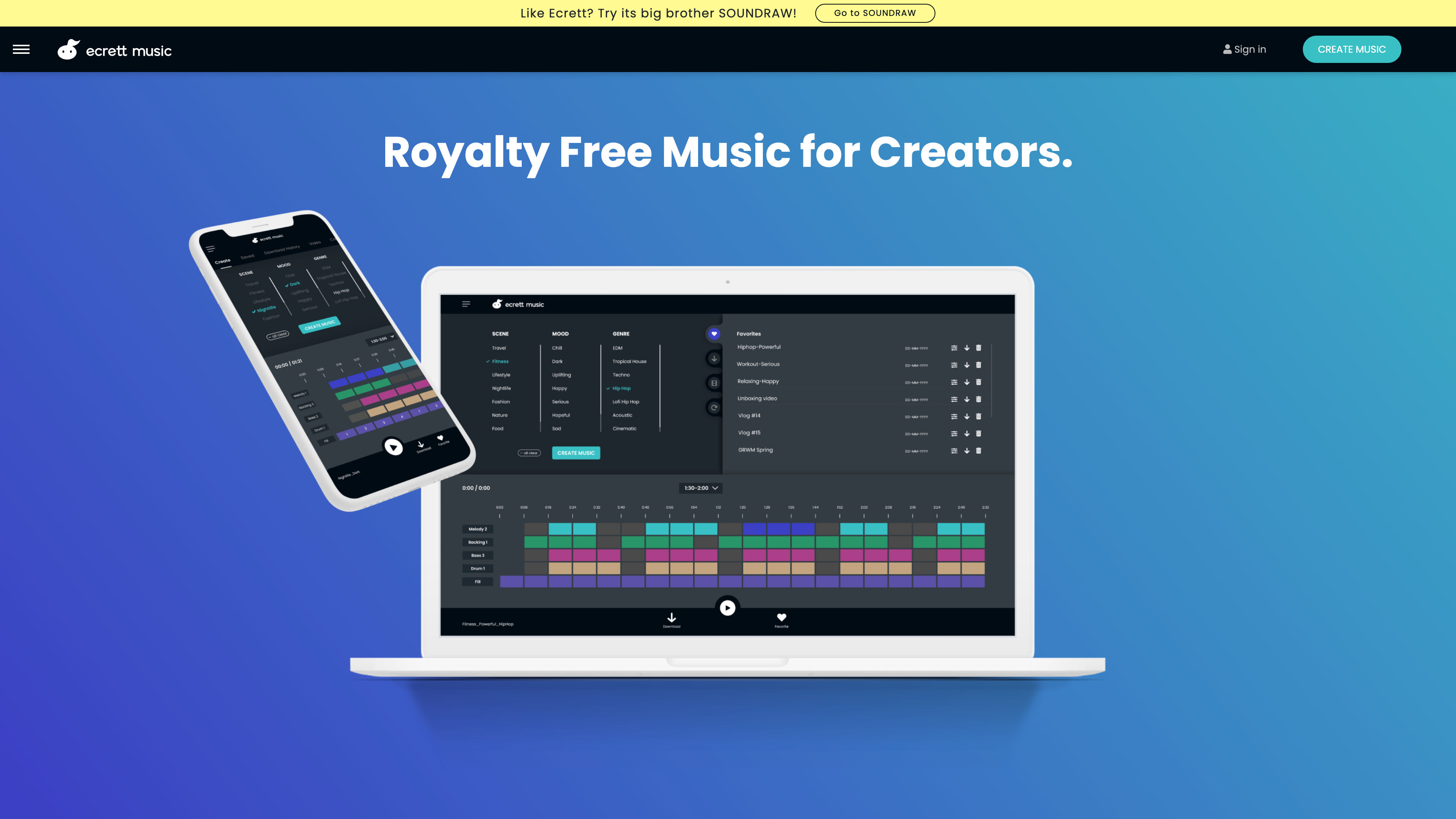 Easy way to create royalty free music - ecrett music