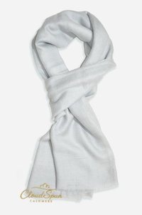 Silver Cirrus — Cloud Grey Pure Cashmere Scarf