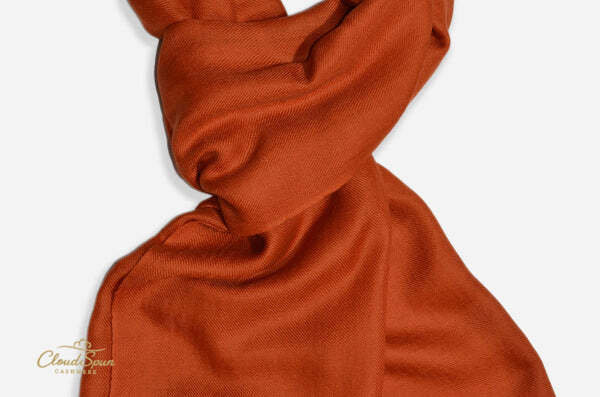 Kilim Flame — Rust Pure Cashmere Scarf