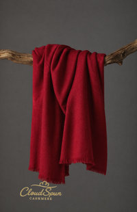 Crimson Vault — Ruby Pure Cashmere Scarf