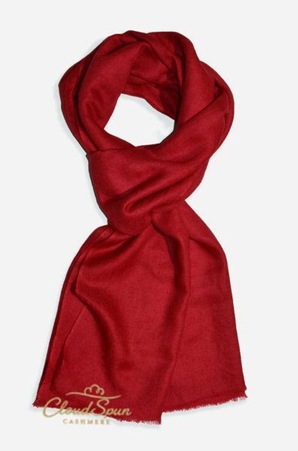 Crimson Vault — Ruby Pure Cashmere Scarf