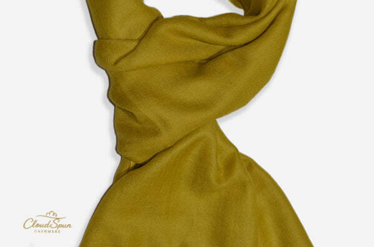Harvest Gold — Mustard Pure Cashmere Scarf