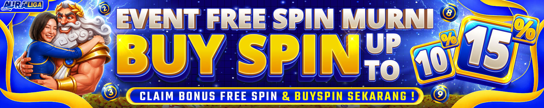 EVENT FREESPIN 15% & BUYSPIN 10% AURALIGA