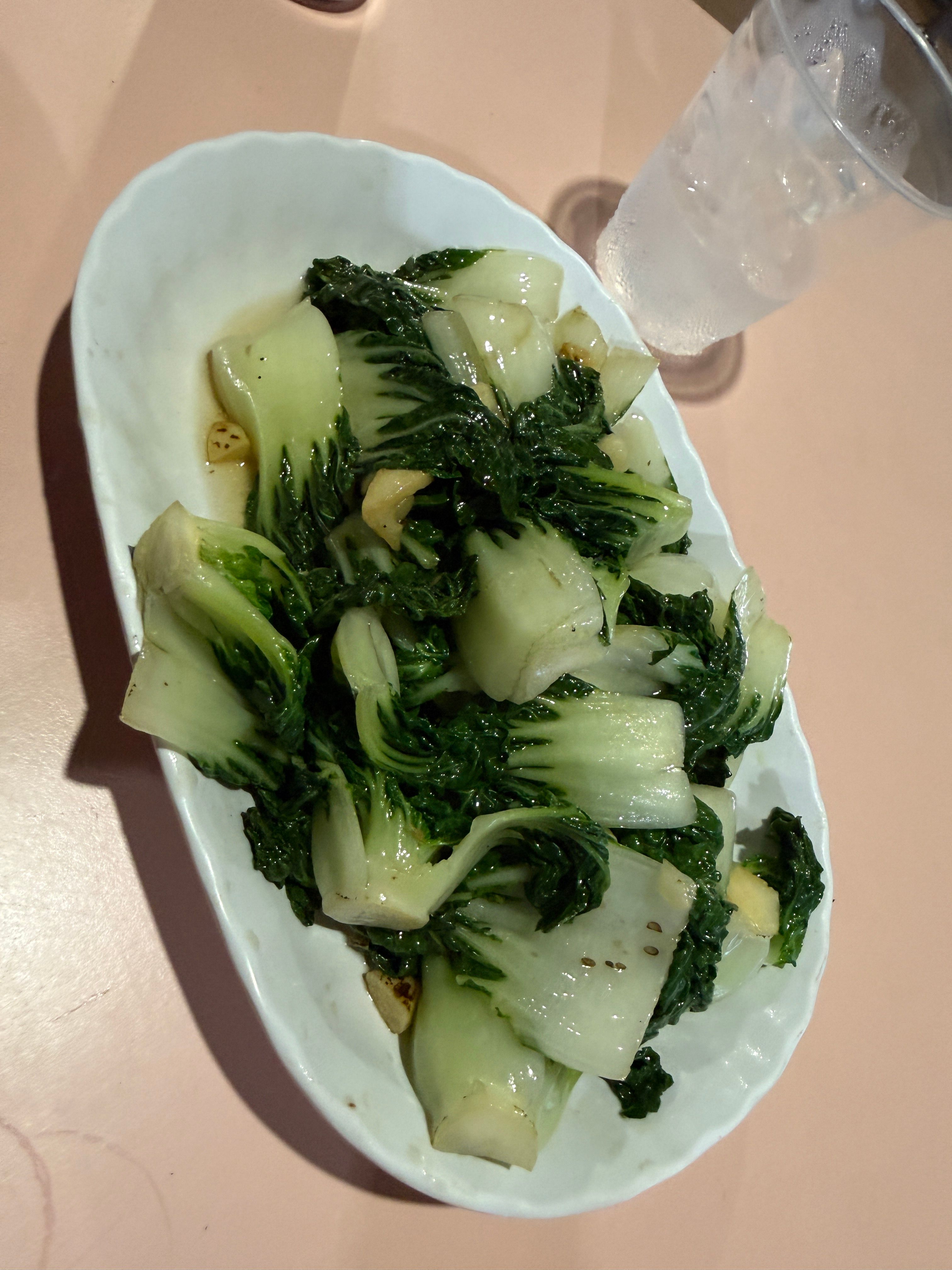 Garlic stir-fried nai bai dwarf bok choy at Shen Li Restaurant Tampines Round Market