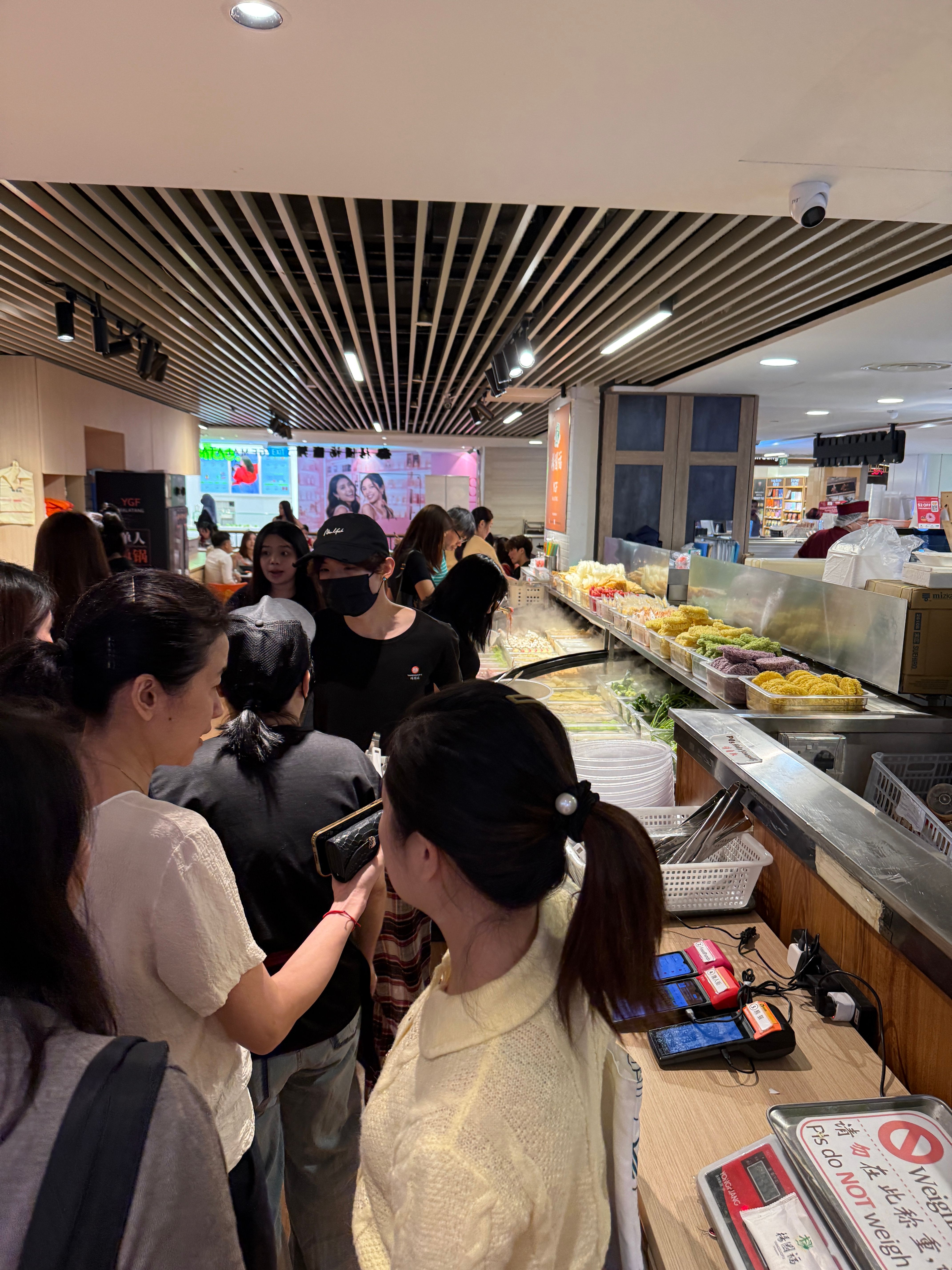 Yang Guo Fu Mala Tang ingredient selection bar and weighing counter at Plaza Singapura YGF Malatang
